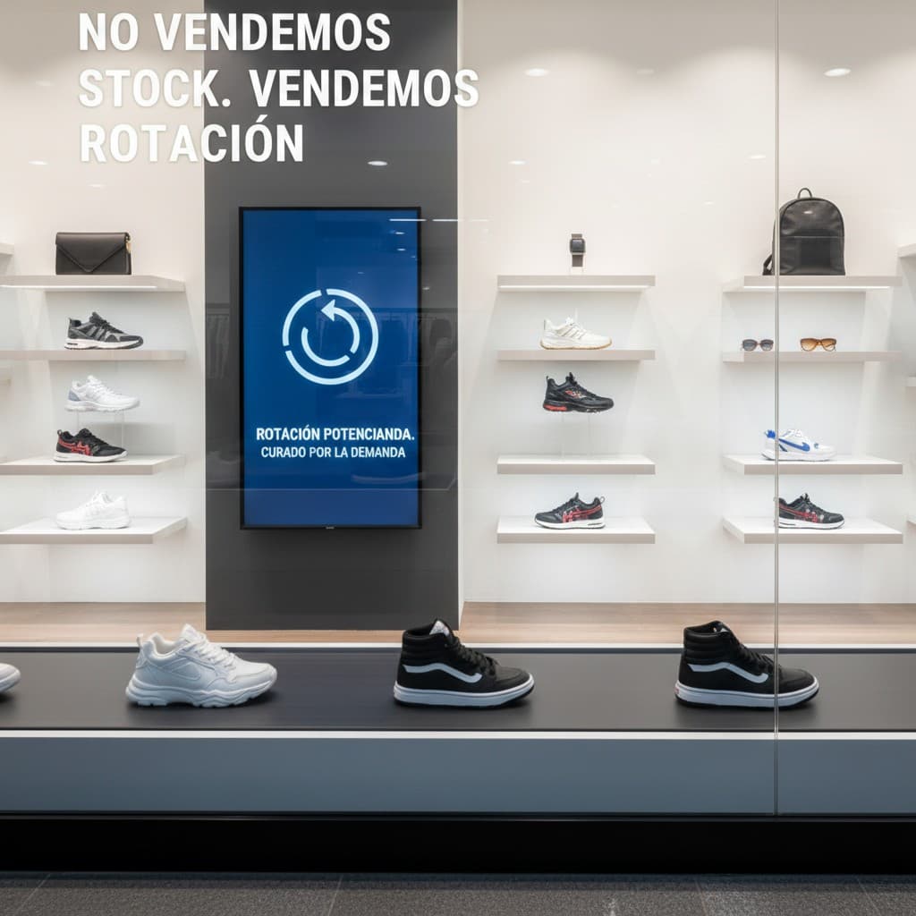 Escaparate: No vendemos stock, vendemos rotación. Rotación potenciada, curado por la demanda.